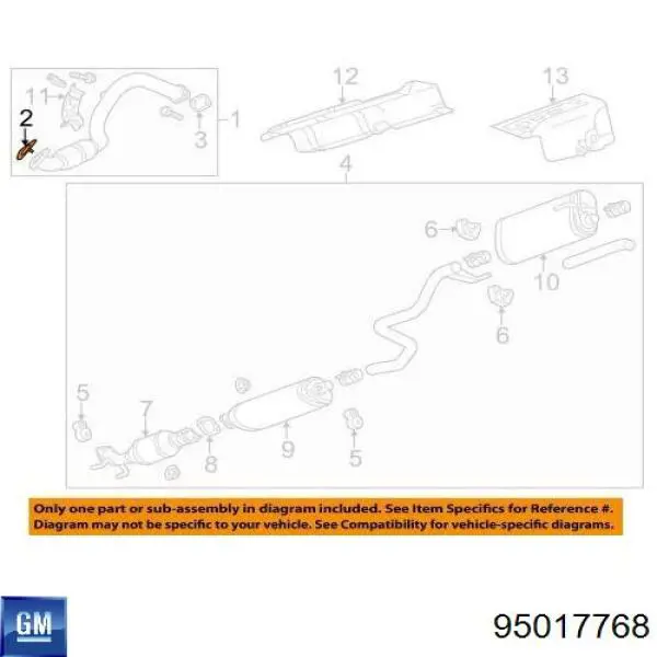 95017768 General Motors Vedante de tubo de admissão do silenciador
