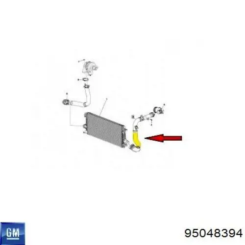 Mangueira (cano derivado) de intercooler 95939956 General Motors