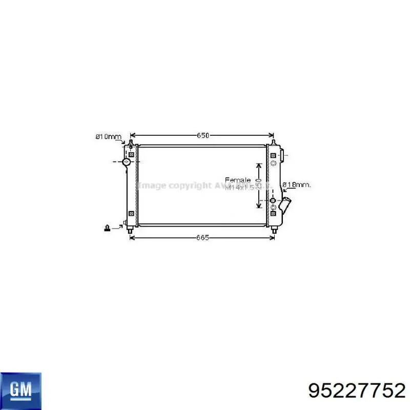 Compre 95227752 General Motors Radiador de esfriamento de motor