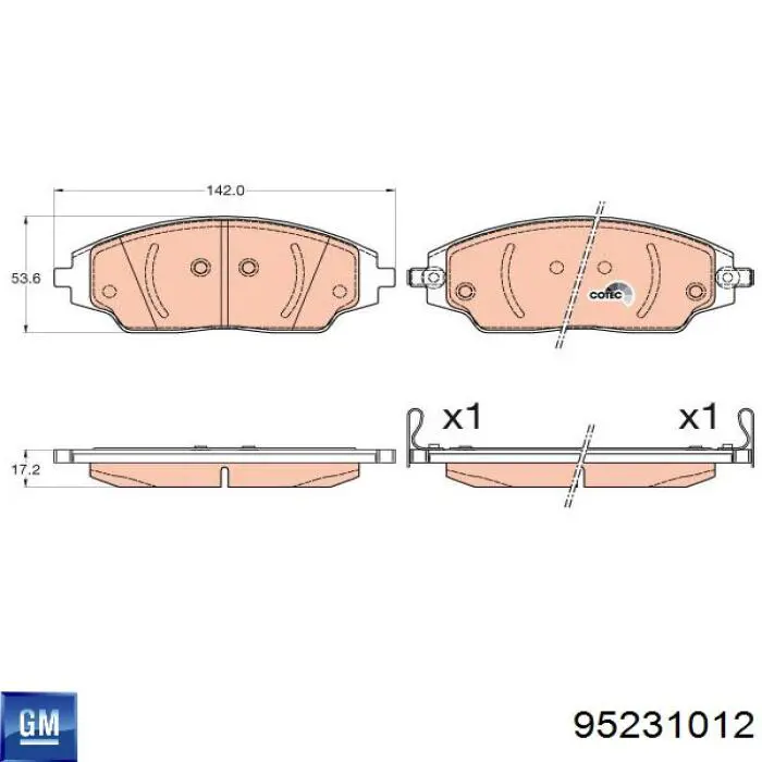Compre 95231012 General Motors Sapatas do freio dianteiras de disco