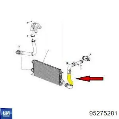 95939956 General Motors Mangueira (cano derivado) de intercooler