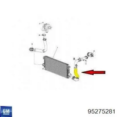 Compre 95275281 General Motors Mangueira (cano derivado) de intercooler
