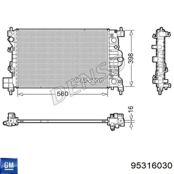 Compre 95316030 General Motors Radiador de esfriamento de motor