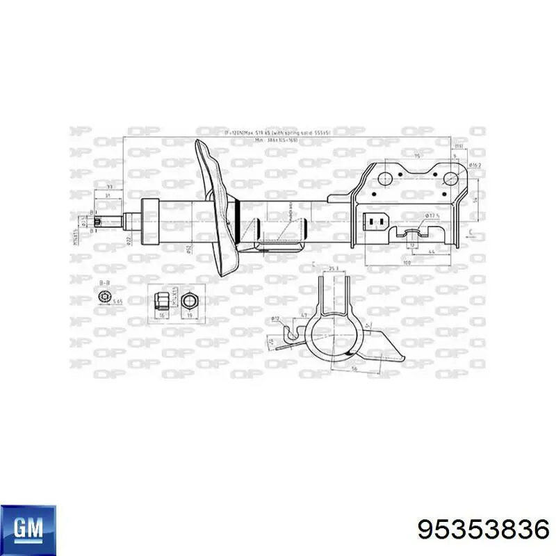 Amortecedor dianteiro esquerdo General Motors 95353836 preço, a partir de 107,26 USD
