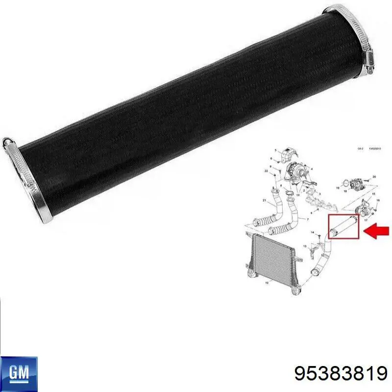 Compre 95383819 General Motors Mangueira (cano derivado) de intercooler
