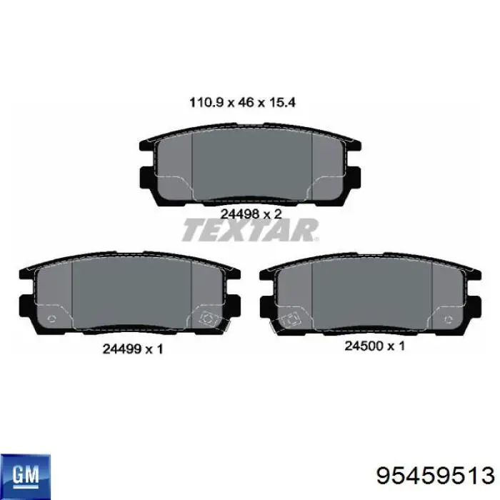 Sapatas do freio traseiras de disco General Motors 95459513 preço, a partir de 26,09 USD