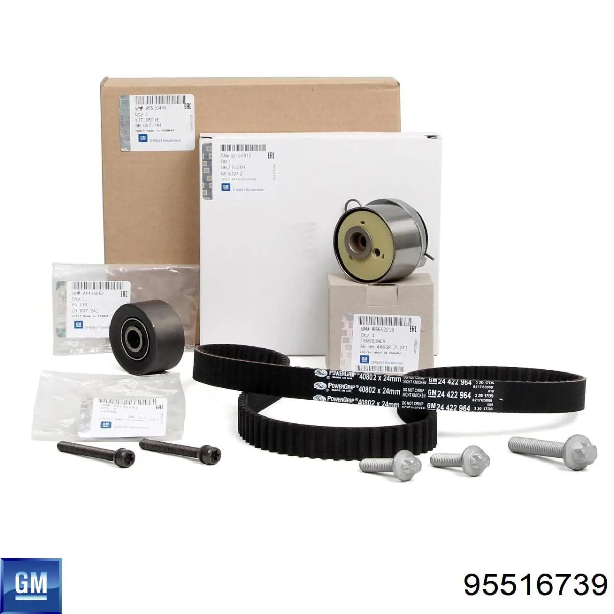 Correia do mecanismo de distribuição de gás, kit General Motors 95516739