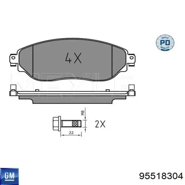 Compre 95518304 General Motors Sapatas do freio dianteiras de disco