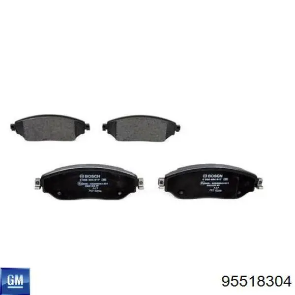 95518304 General Motors Sapatas do freio dianteiras de disco