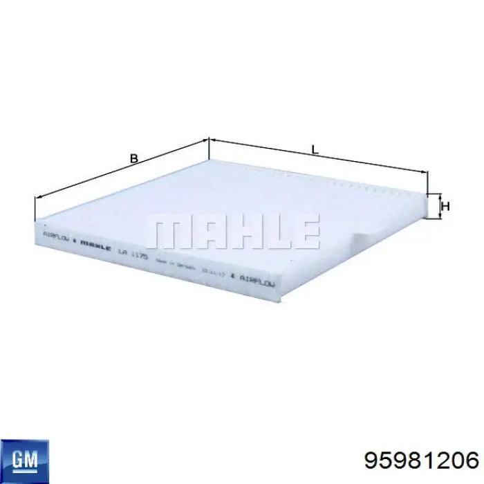95981206 General Motors Filtro de salão
