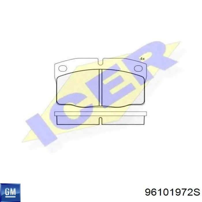 Compre 96101972S General Motors Sapatas do freio dianteiras de disco