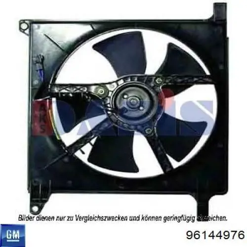 96144976 General Motors Ventilador elétrico de esfriamento montado (motor + roda de aletas)