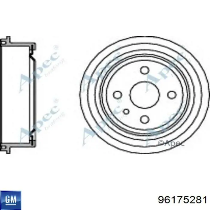 Compre 96175281 General Motors Tambor do freio traseiro
