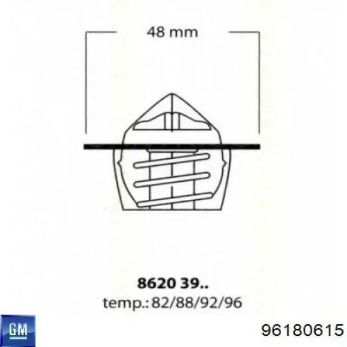 96180615 General Motors Caixa do termostato