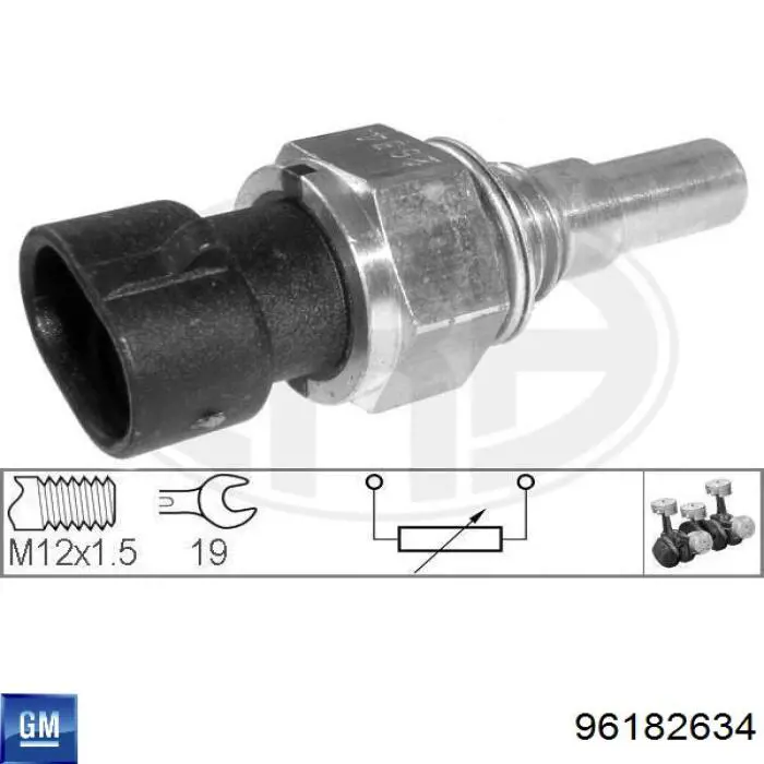 96182634 General Motors Sensor de temperatura do fluido de esfriamento