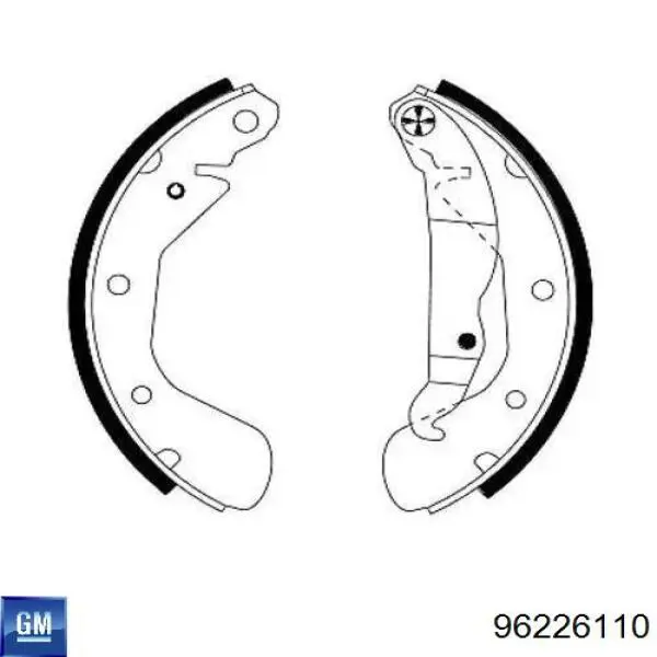 96226110 General Motors Sapatas do freio traseiras de tambor
