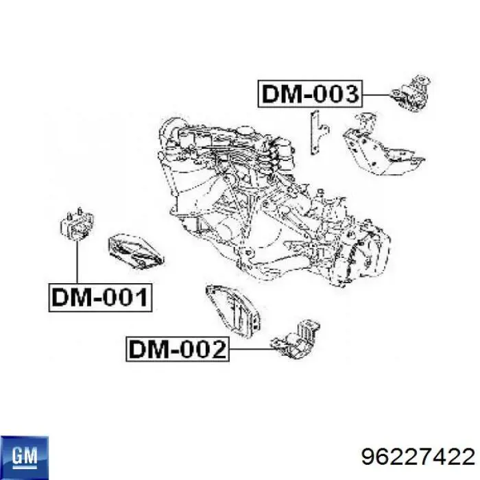 Compre 96227422 General Motors Coxim (suporte) traseiro de motor