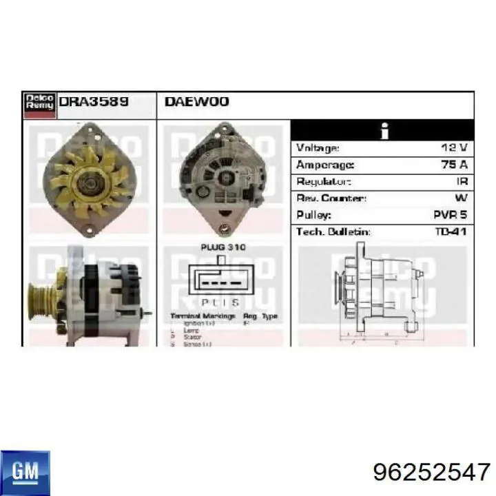 Compre 96252547 General Motors Gerador