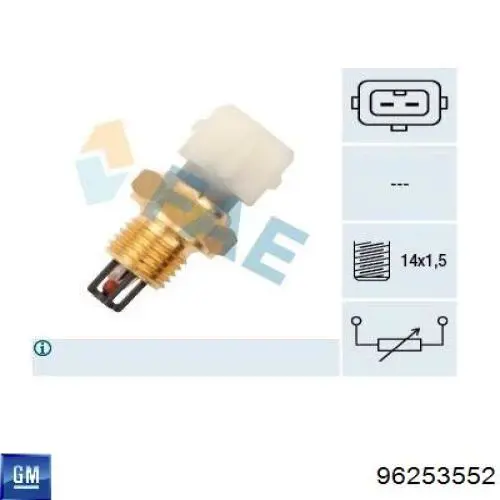 Compre 96253552 General Motors Sensor de temperatura da mistura de ar