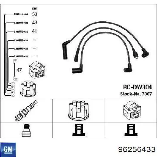 Compre 96256433 General Motors Fios de alta voltagem, kit