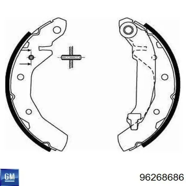 Compre 96268686 General Motors Sapatas do freio traseiras de tambor
