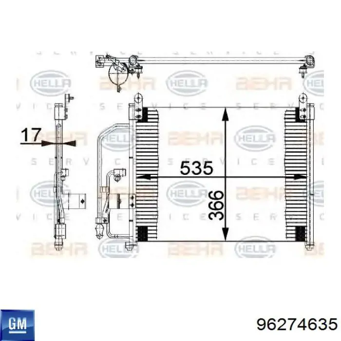Compre 96274635 General Motors Radiador de aparelho de ar condicionado
