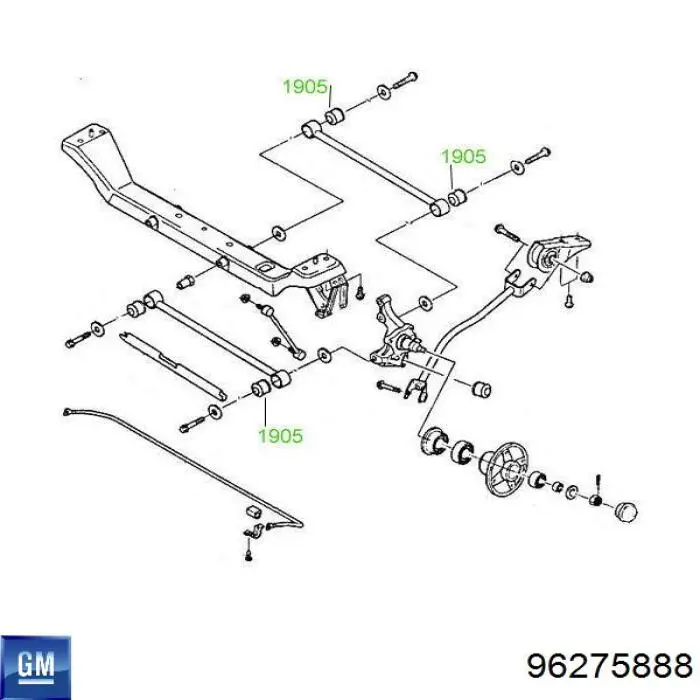 Bloco silencioso traseiro de braço oscilante traseiro longitudinal J50030D Korea (oem)