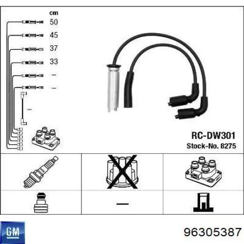 Fios de alta voltagem, kit General Motors 96305387 preço, a partir de 29,51 USD