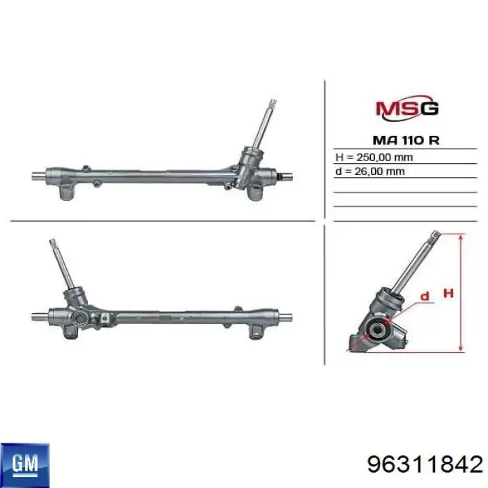 Cremalheira da direção General Motors 96311842 preço, a partir de 99,22 USD