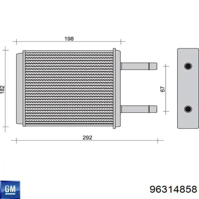 96314858 General Motors Radiador de forno (de aquecedor)