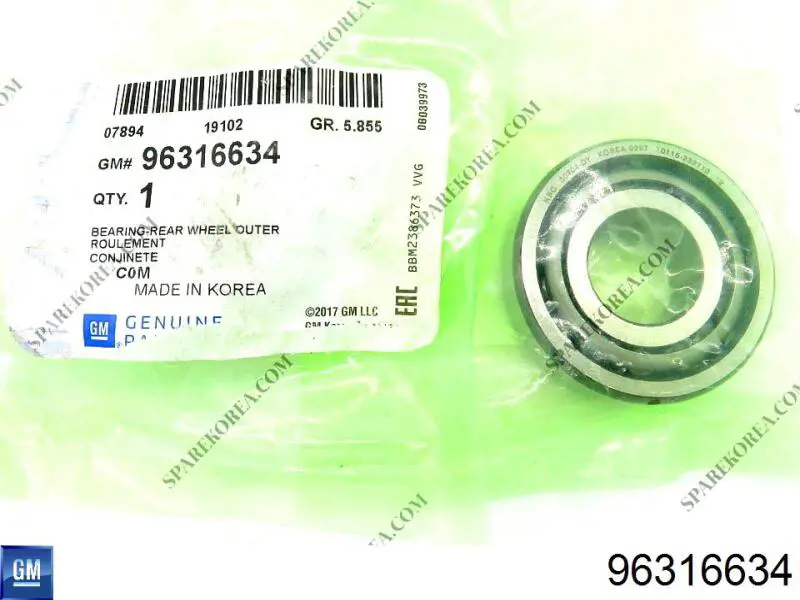 Compre 96316634 General Motors Rolamento externo de cubo traseiro