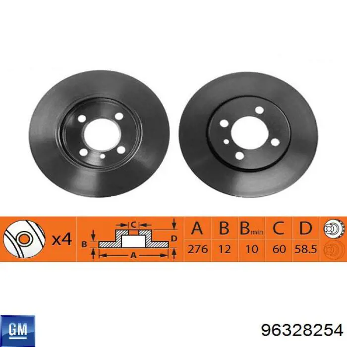 96328254 General Motors Disco do freio traseiro