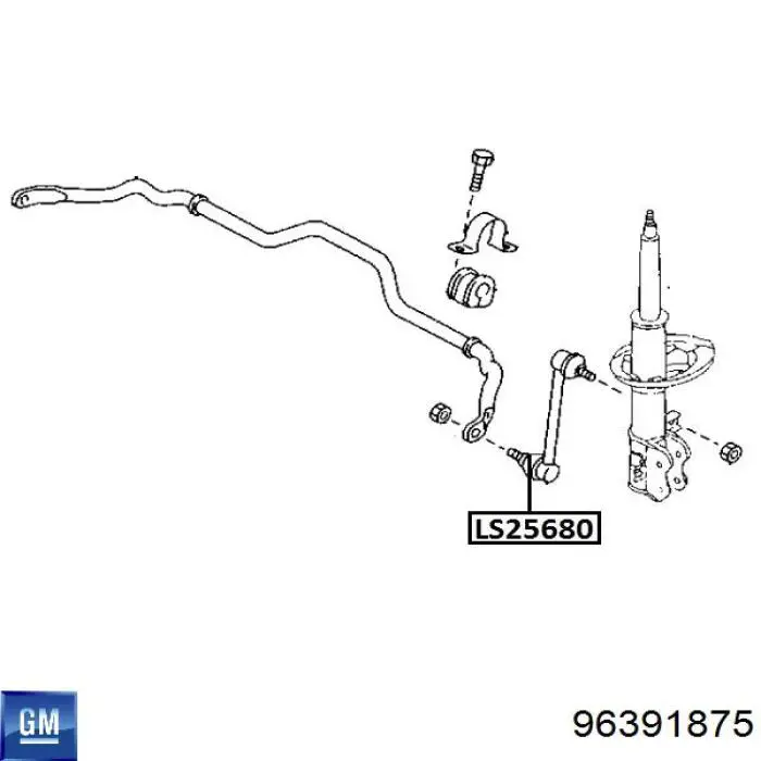Compre 96391875 General Motors Montante de estabilizador dianteiro