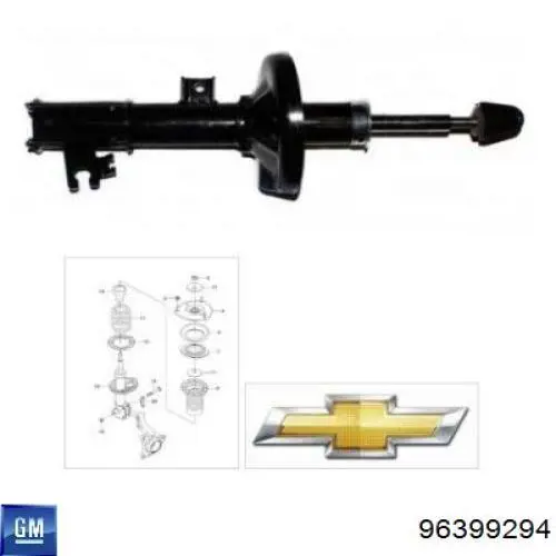Amortecedor dianteiro direito General Motors 96399294 preço, a partir de 56,28 USD
