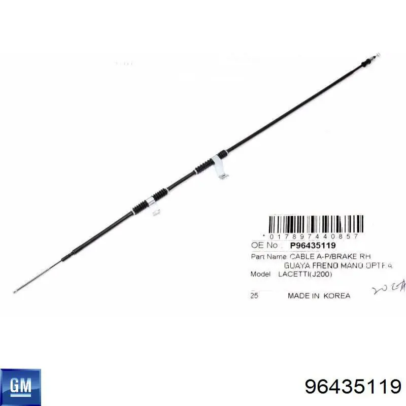 Compre 96435119 General Motors Cabo do freio de estacionamento traseiro direito