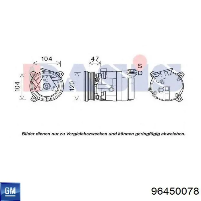 96450078 General Motors Compressor de aparelho de ar condicionado