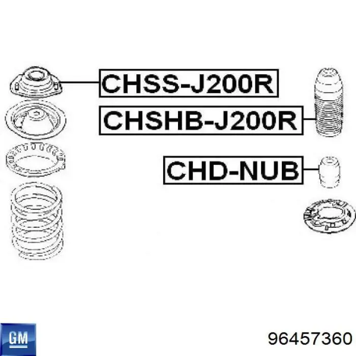 Compre 96457360 General Motors Suporte de amortecedor traseiro