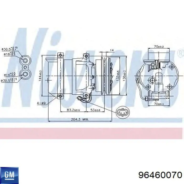 Compressor de aparelho de ar condicionado General Motors 96460070 preço, a partir de 150,90 USD