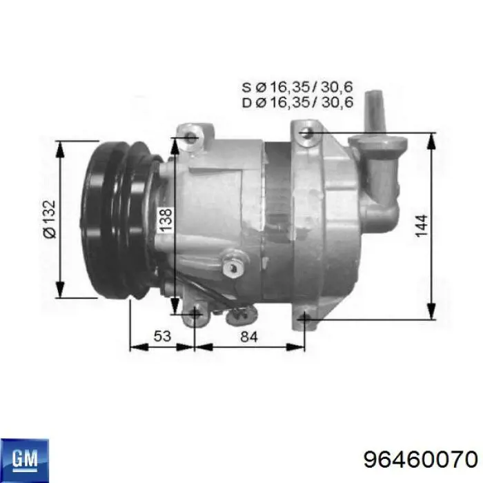 96460070 General Motors Compressor de aparelho de ar condicionado