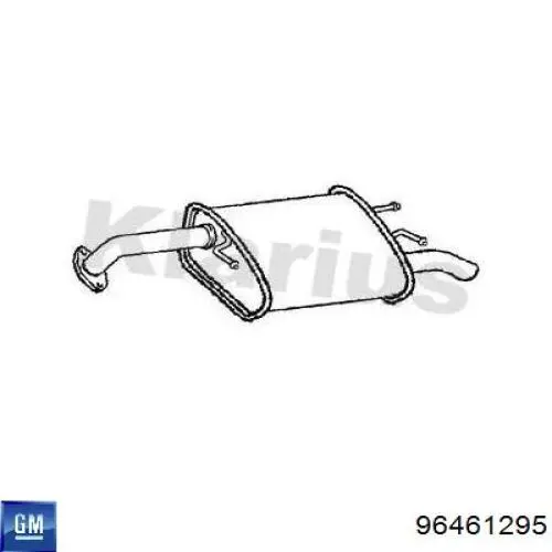 96461295 General Motors Silenciador, parte traseira