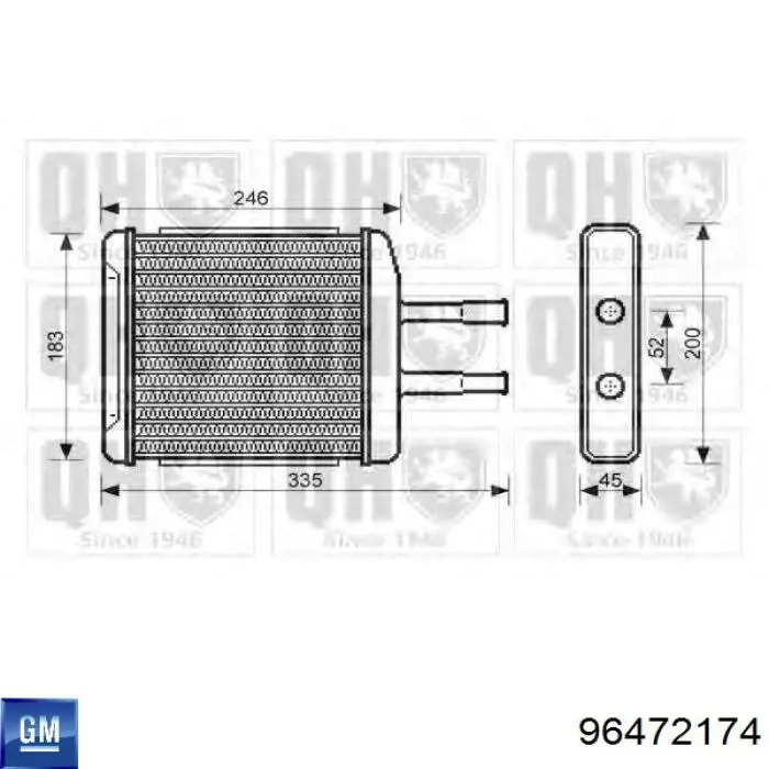 Radiador de forno (de aquecedor) General Motors 96472174 preço, a partir de 49,72 USD