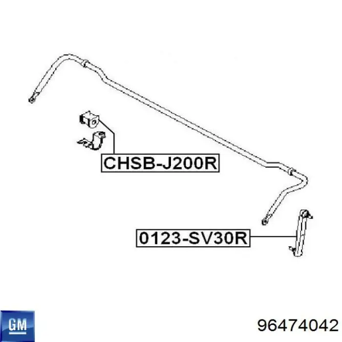 96474042 General Motors Bucha de estabilizador traseiro