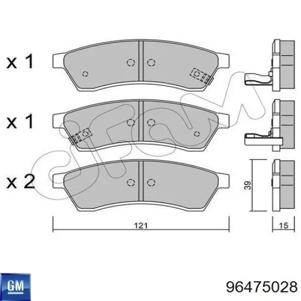 Compre 96475028 General Motors Sapatas do freio traseiras de disco