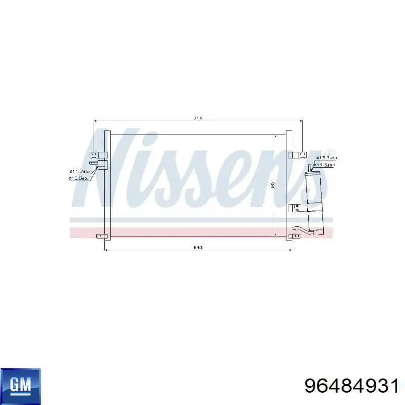 96484931 General Motors Radiador de aparelho de ar condicionado