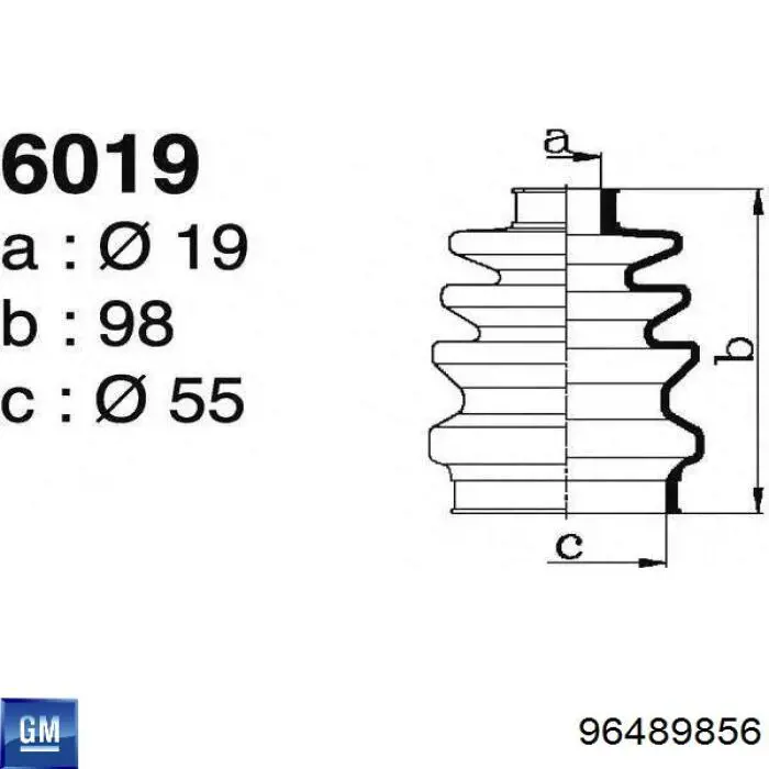 Compre 96489856 General Motors Bota de proteção interna de junta homocinética do semieixo dianteiro