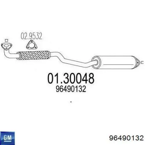 Compre 96490132 General Motors Silenciador, parte dianteira