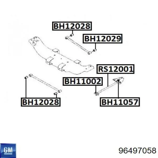 Bloco silencioso externo traseiro de braço oscilante transversal General Motors 96497058 preço, a partir de 3,89 USD