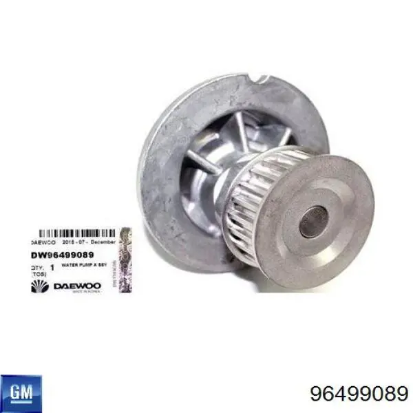 96499089 General Motors Bomba de água (bomba) de esfriamento