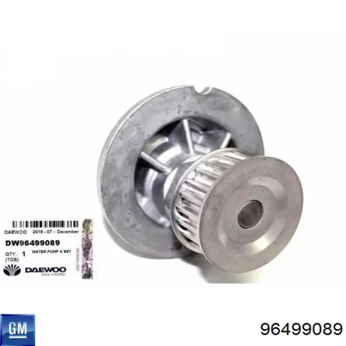 Bomba de água (bomba) de esfriamento General Motors 96499089 preço, a partir de 47,79 USD