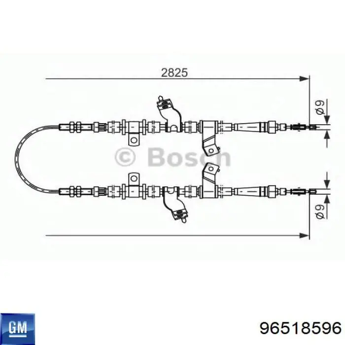 Cabo traseiro direito/esquerdo do freio de estacionamento General Motors 96518596 preço, a partir de 11,14 USD